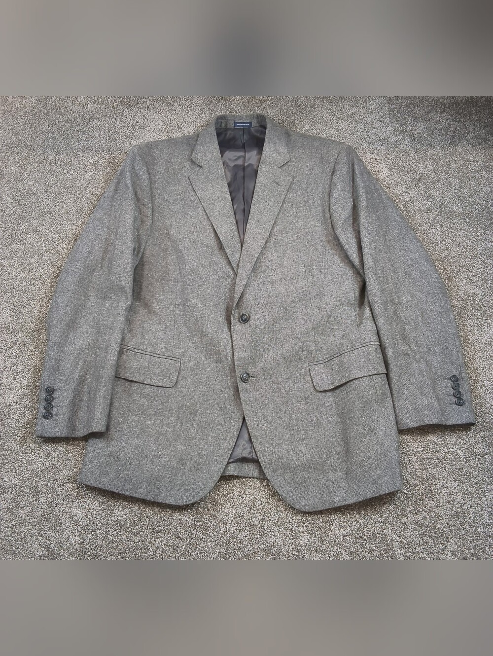 Stafford Classic Fit Mens Gray Sport Coat Linen Blend 42R